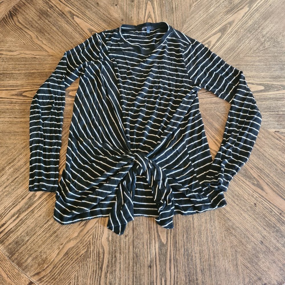 Gibsonlook Lou Tie Front Fleece Sweater - S